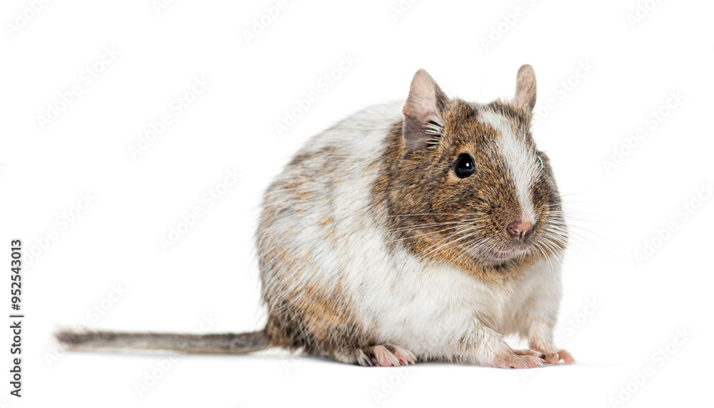 Common degu, Octodon degus, isolated on white Common degu, Octodon degus, isolated on white