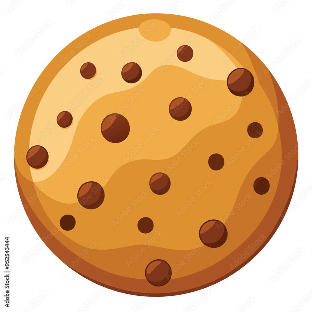 Delicious Cookie with chocolate chips Vector Illustration Delicious Cookie with chocolate chips Vector Illustration