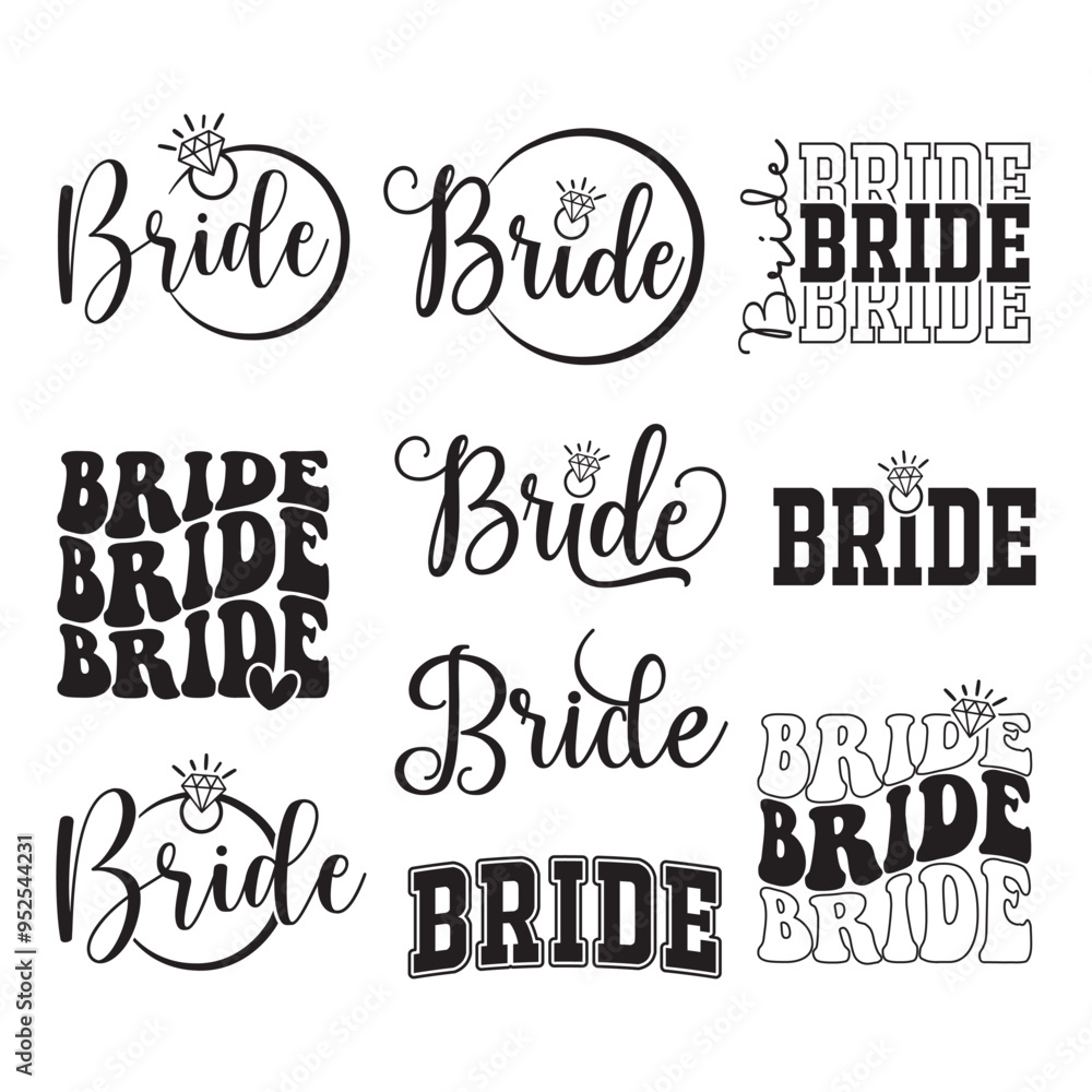 Fototapeta premium 10 Bride svg design bundle
