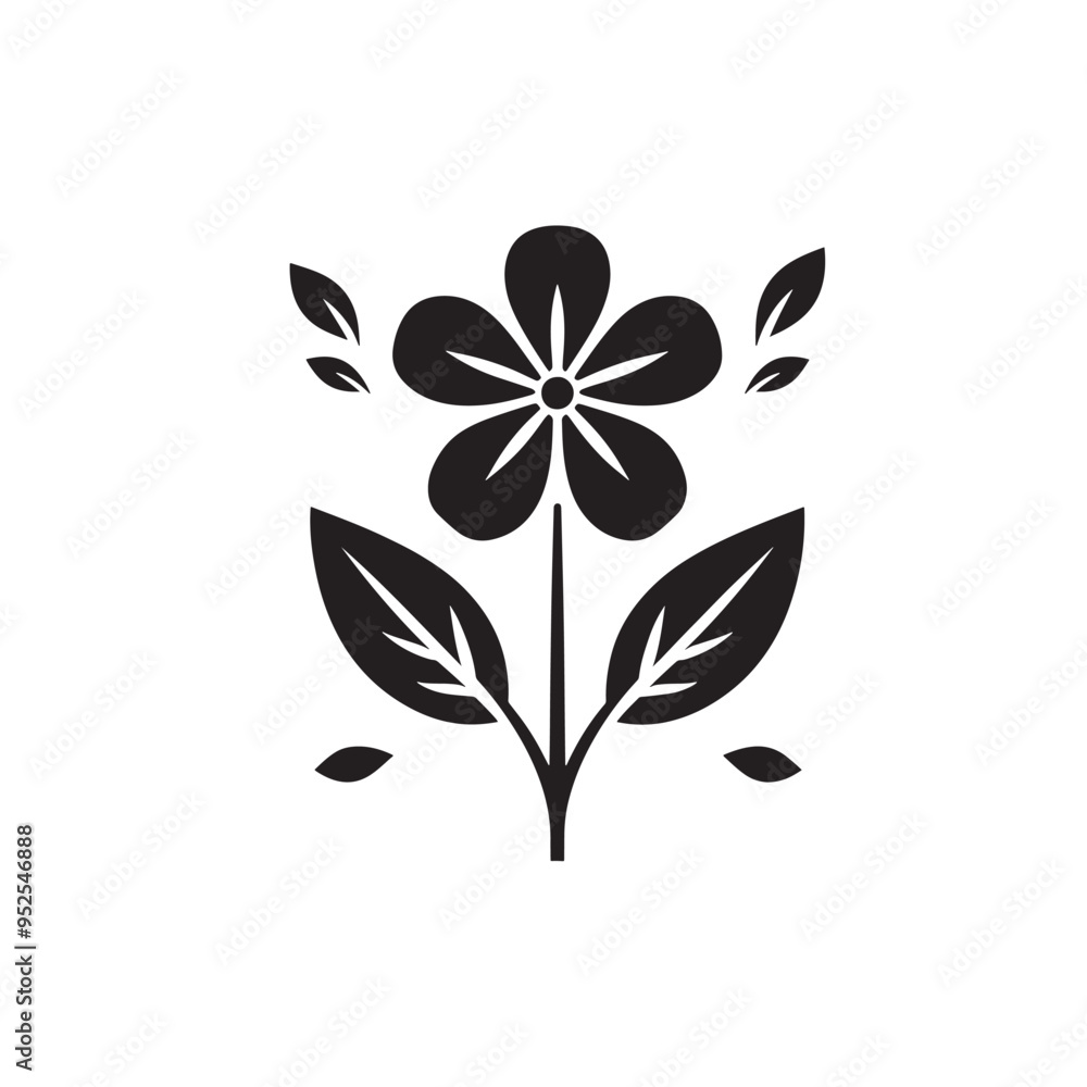 Plants and Flower Silhouette Vector Illustration Plants and Flower Silhouette Vector Illustration