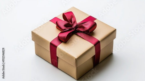 New Year, christmas gift box isolated on white background