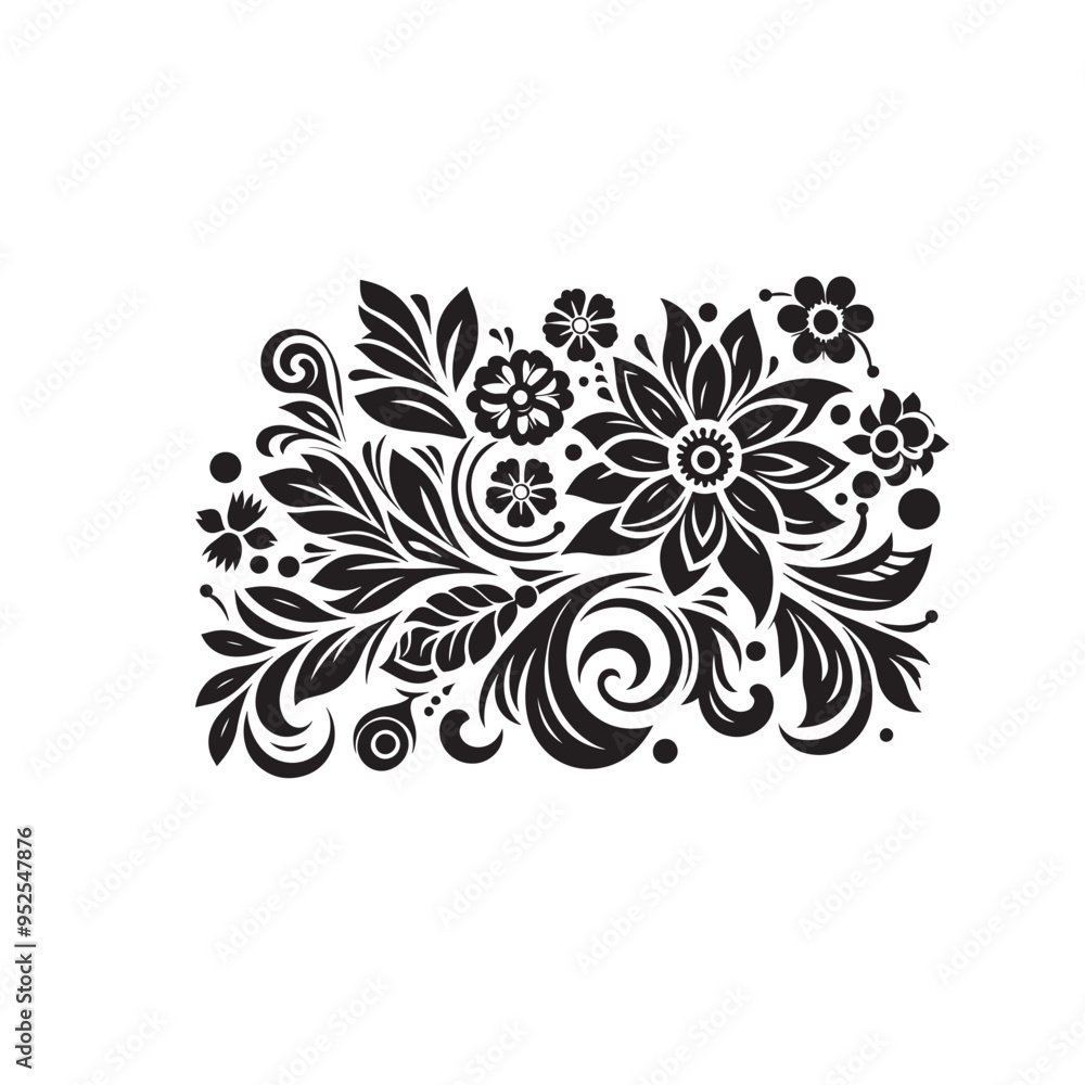 Plants and Flower Silhouette Vector Illustration Plants and Flower Silhouette Vector Illustration