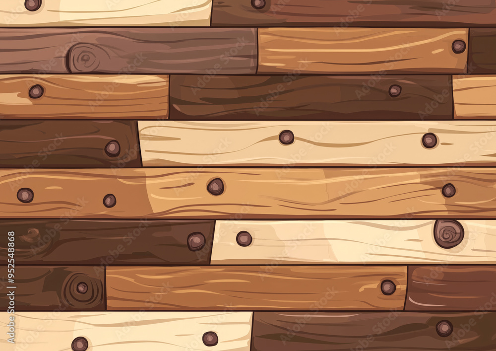 Illustration pattern of horizontal brown and beige timber planks. Illustration pattern of horizontal brown and beige timber planks.