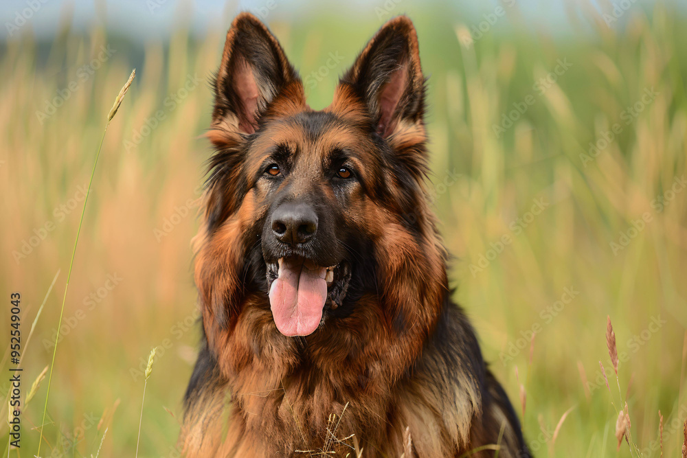 a dog is sitting in a field of tall grass a dog is sitting in a field of tall grass