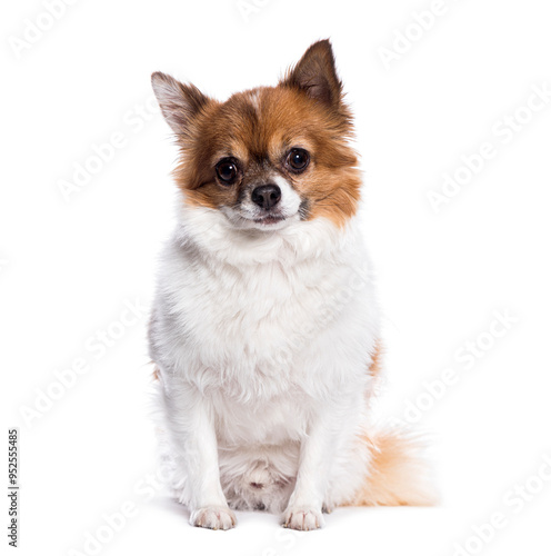 Chihuahua looking at camera, isolated on white