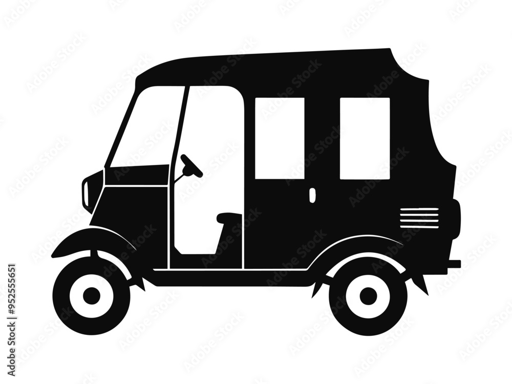 Auto Rickshaw silhouette vector Auto Rickshaw silhouette vector