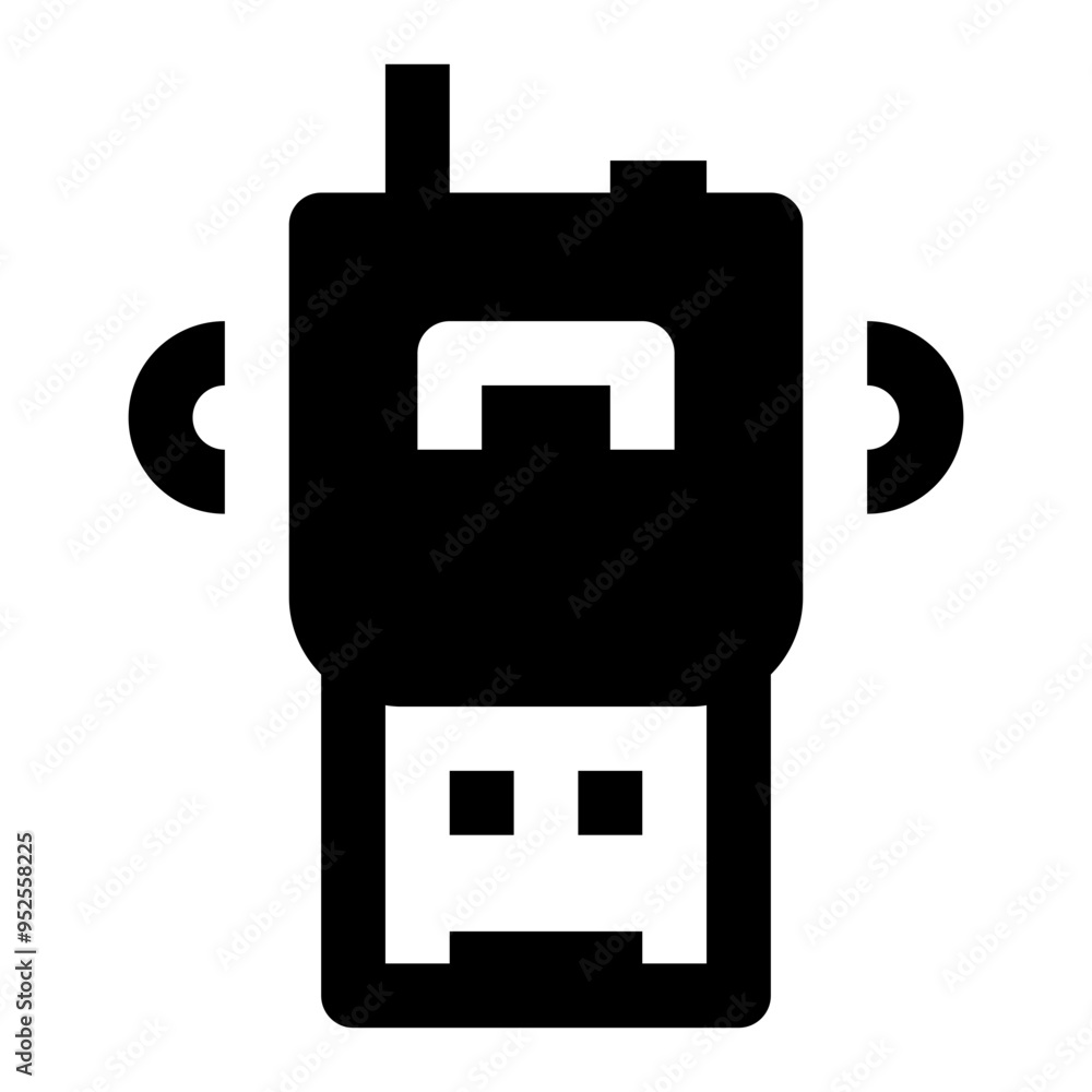 Walkie Talkie Simple Glyph Icon. Single icon, glyph vector icon Walkie Talkie Simple Glyph Icon. Single icon, glyph vector icon