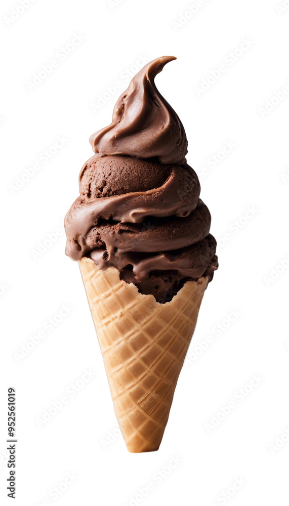 Delicious Chocolate Frozen Ice Cream Coneisolated on transparent background Delicious Chocolate Frozen Ice Cream Coneisolated on transparent background