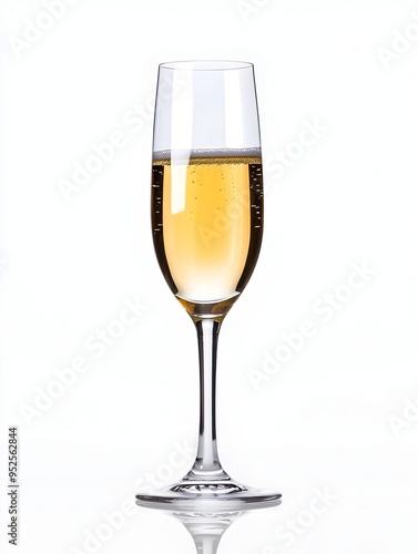 Sparkling Elegance Champagne Flute Against a Pristine White Background