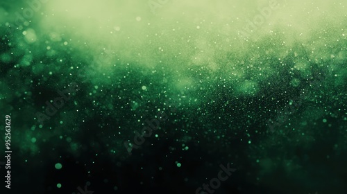 Abstract Green Background with Bokeh Lights