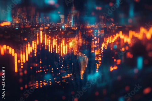 Wallpaper Mural Graphic of a Financial Graph Overlay with Smart Icons Displaying Global Market Trends. Modern Design Illustrating Market Dynamics and Stock Photography Elements for Financial Analysis and Visualizatio Torontodigital.ca