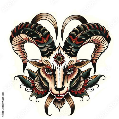 mytical creature animal very simple traditional tattoo flash styles illustration photo