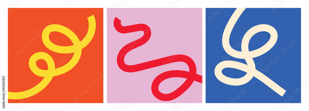 Abstract Line Swirl Background Design, Modern Doodle Banner Design Collection Set Vector Abstract Line Swirl Background Design, Modern Doodle Banner Design Collection Set Vector