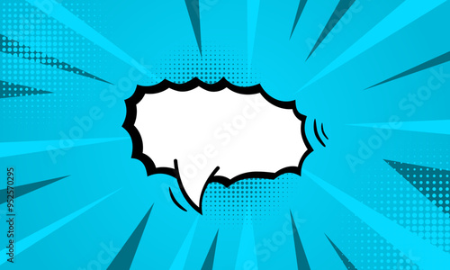 Comic empty text speech bubble in pop art style vector illustration. Comic background for art