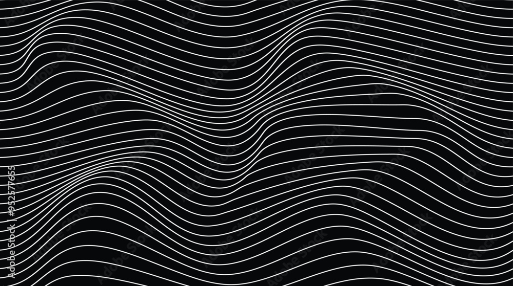 Wave Stripe Background. Seamless pattern. Horizontal lines stripes pattern or background with wavy distortion effect. Abstract dynamic black color lines, waves. technology line. Wave Stripe Background. Seamless pattern. Horizontal lines stripes pattern or background with wavy distortion effect. Abstract dynamic black color lines, waves. technology line.
