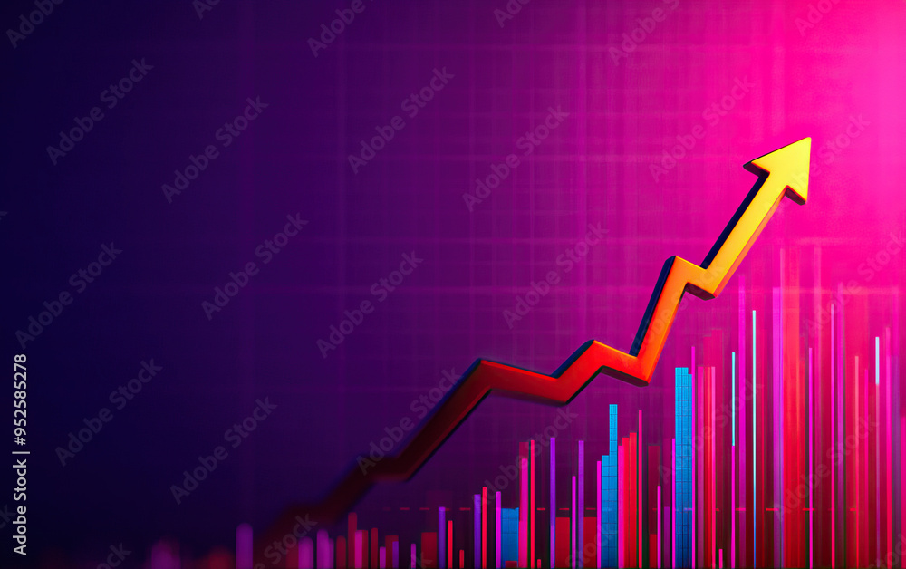 Colorful graph depicting growth with vivid lines and bars, symbolizing financial success and upward trends in business. Colorful graph depicting growth with vivid lines and bars, symbolizing financial success and upward trends in business.