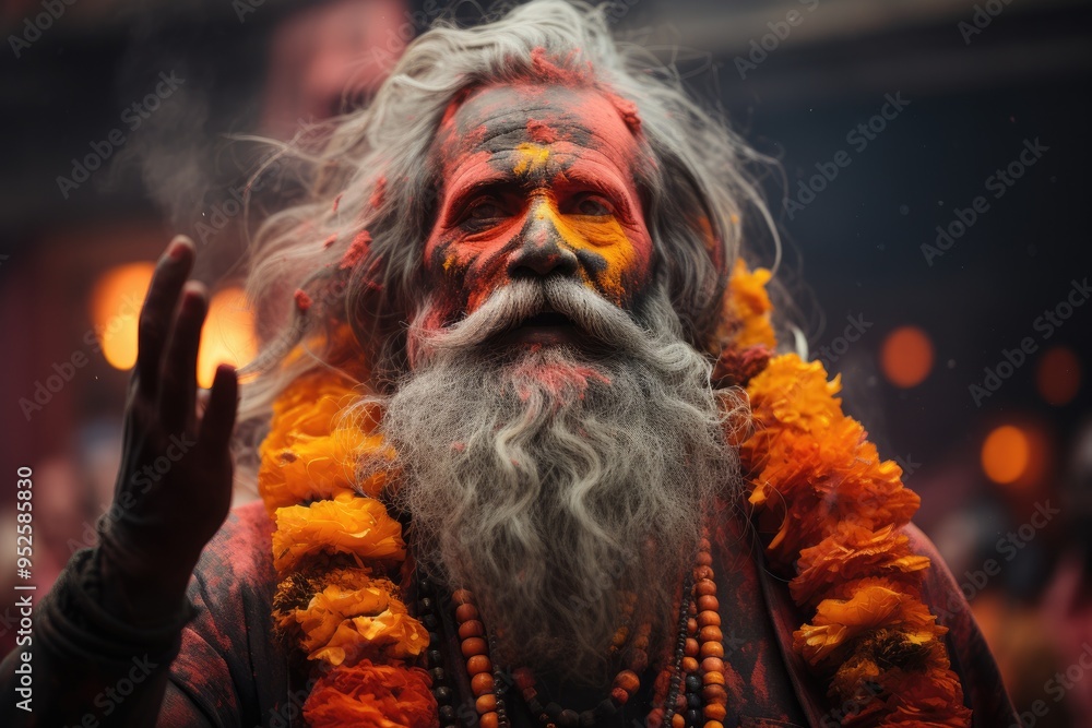 Φωτογραφία Sacred path: hinduism religion, rich mosaic of spiritual practices, rituals, and philosophies,ancient texts the vedas and upanishads, spiritual landscape of india