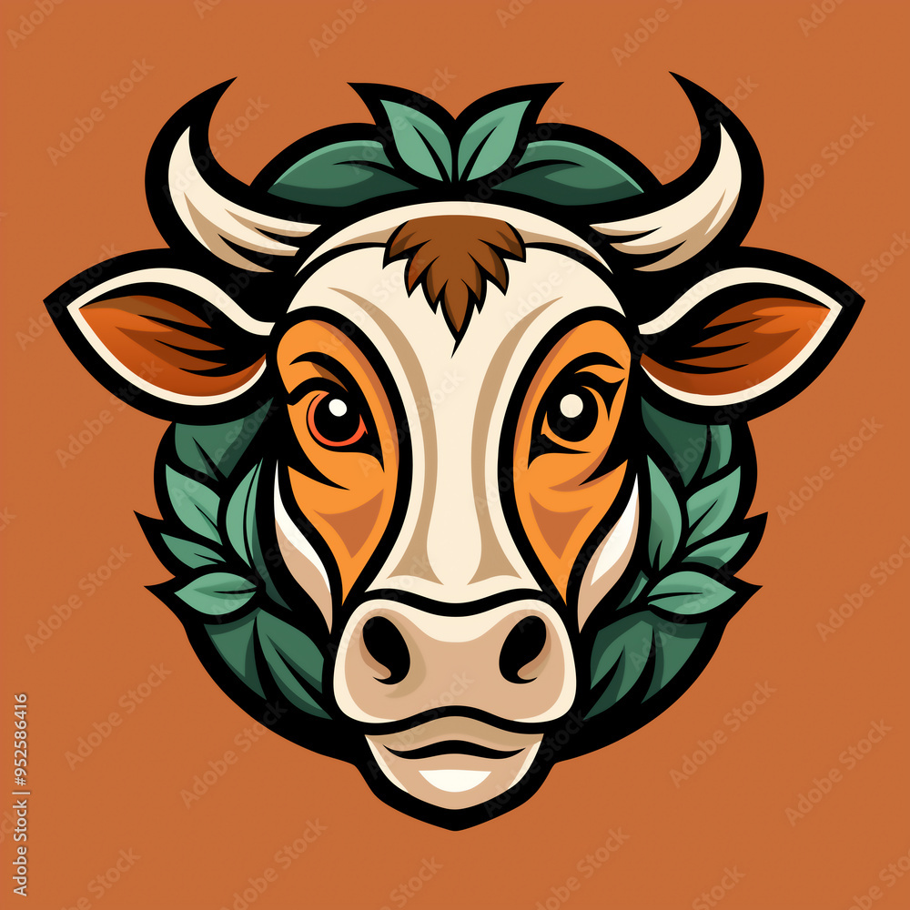 Stylized Cow Head Emblem | Versatile Logo for Video Post-Production, News, and T-Shirt Printing Stylized Cow Head Emblem | Versatile Logo for Video Post-Production, News, and T-Shirt Printing