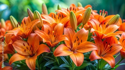 bouquet of beautiful orange lily flowers