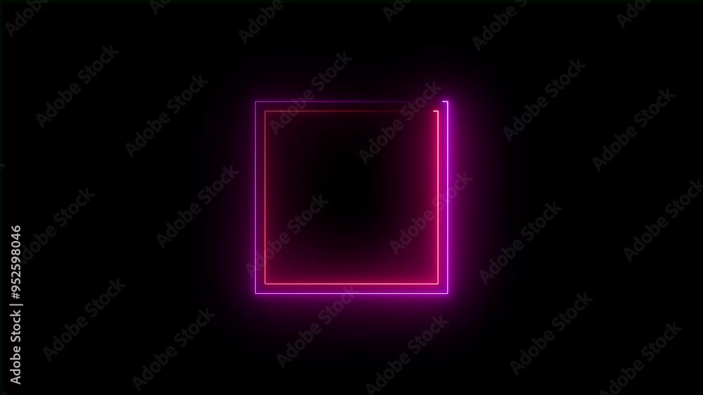 Neon rectangle border. Rectangle background frame animation. 4k video. Neon rectangle border. Rectangle background frame animation. 4k video.