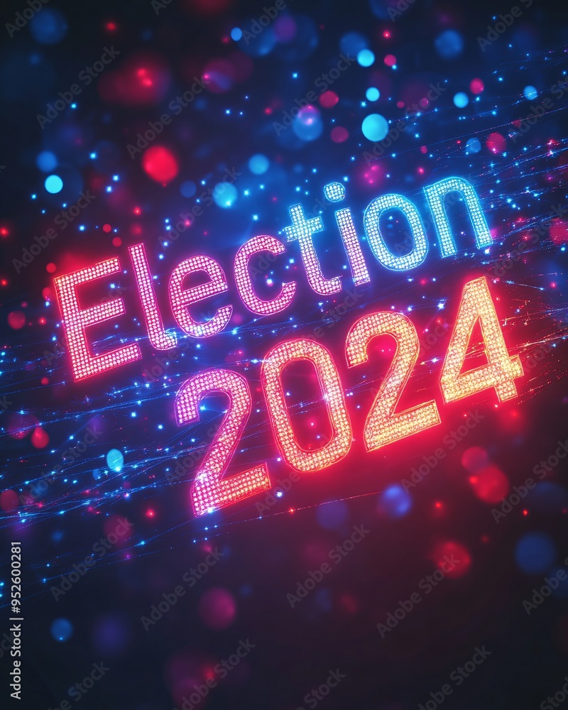 Election 2024 neon text card Election 2024 neon text card