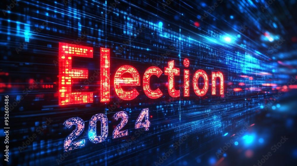 Election 2024 neon poster Election 2024 neon poster