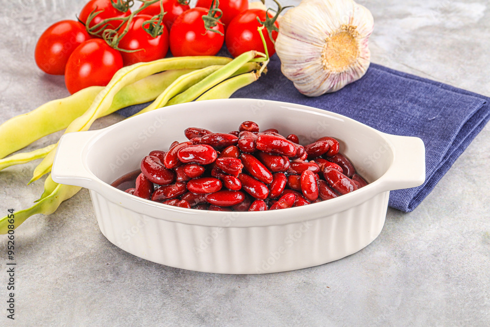 Canned red bean in the bowl Canned red bean in the bowl