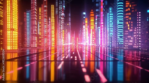 Wallpaper Mural abstract neon light wallpaper concept footage Torontodigital.ca