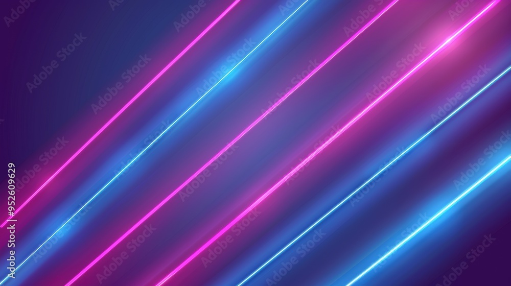 Abstract background with blue and pink laser beams on dark purple background. Neon lights in retro style. Abstract background with blue and pink laser beams on dark purple background. Neon lights in retro style.