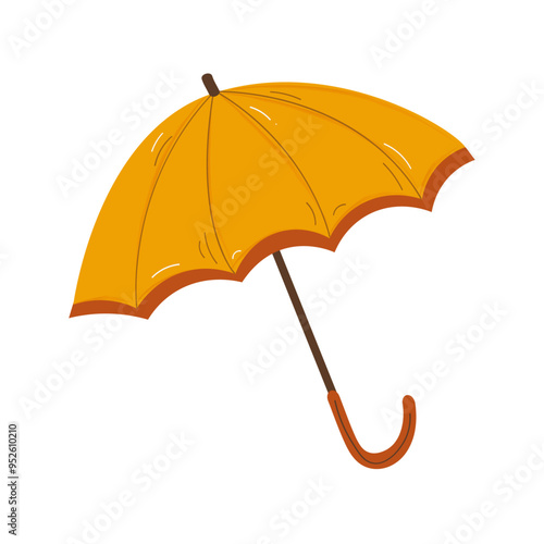 Umbrella vector illustration isolated on white background. Rainy season design element in multicolor cartoon style.