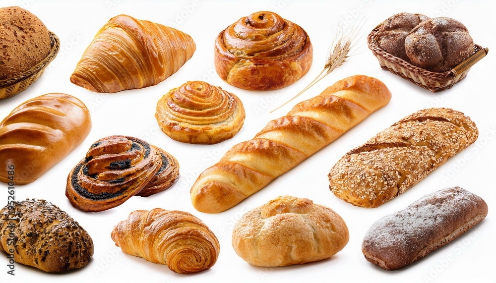 Set of bakery isolated on transparent background Set of bakery isolated on transparent background