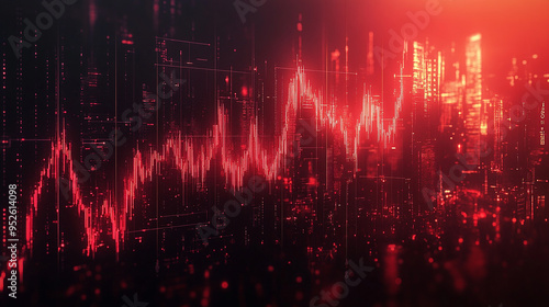 Red Crashing Market Volatility of Crypto Trading