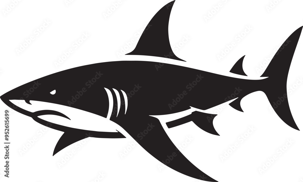 Obraz premium Shark Silhouette Vector Illustration