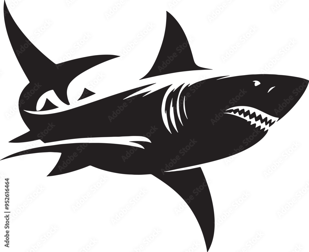 Obraz premium Shark Silhouette Vector Illustration