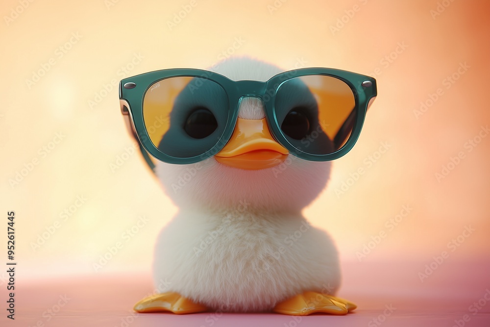 cute duck with sunglasses isolated cute duck with sunglasses isolated
