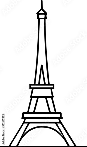 Eiffel tower vector illustration on white background. Eiffel tower. Travel and tourism. symbol. love icon. editable. love. memory. Paris. valentines day.