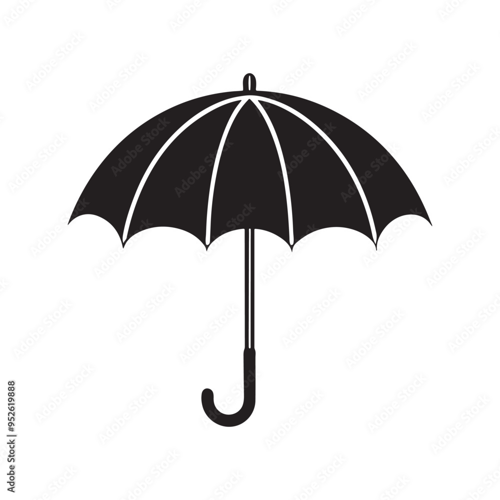 Umbrella silhouette vector, isolated on white background, black and white silhouette, vector and illustration, silhouette style Umbrella silhouette vector, isolated on white background, black and white silhouette, vector and illustration, silhouette style