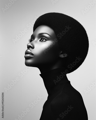 A closeup fashion portrait ...