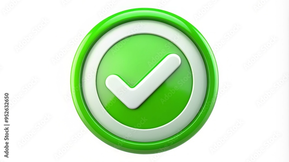 A bright green circled check mark icon on a white background, symbolizing approval, agreement, or confirmation with a sense of optimism and positivity. A bright green circled check mark icon on a white background, symbolizing approval, agreement, or confirmation with a sense of optimism and positivity.