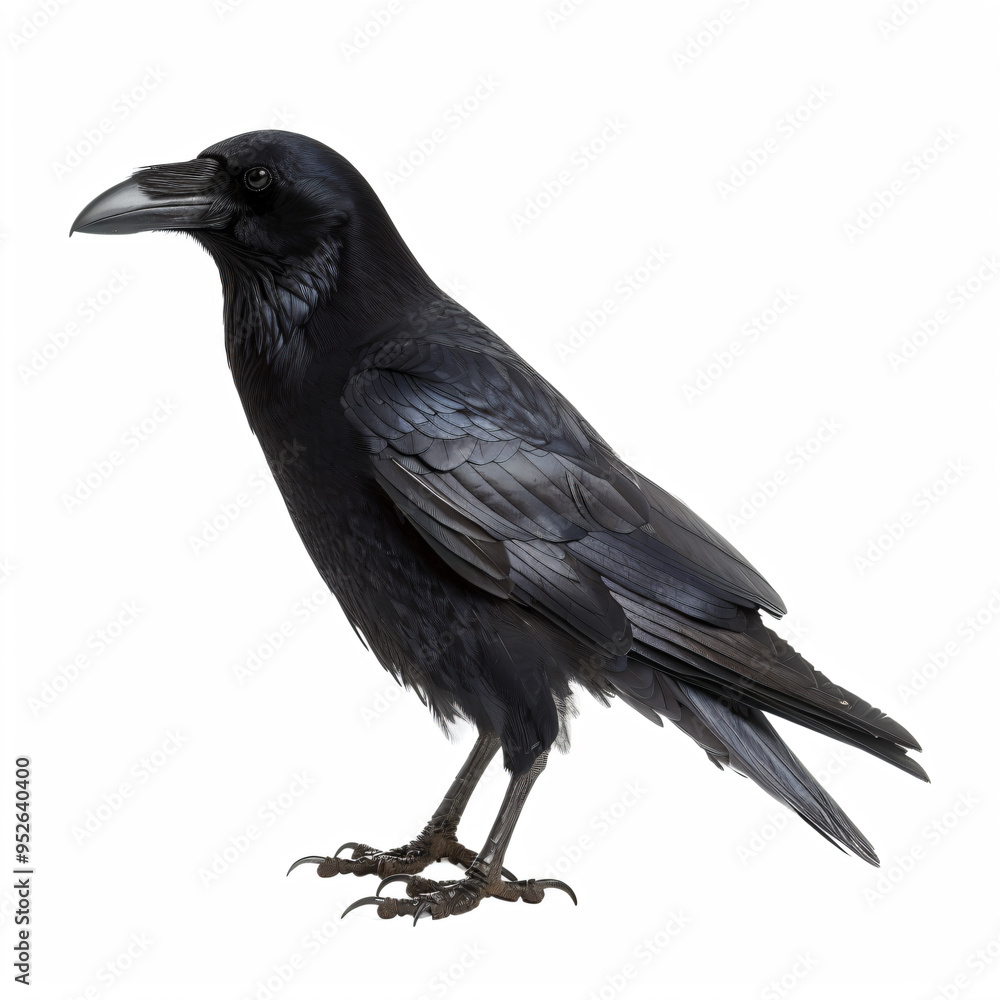 a black bird with a long beak standing on a white surface a black bird with a long beak standing on a white surface