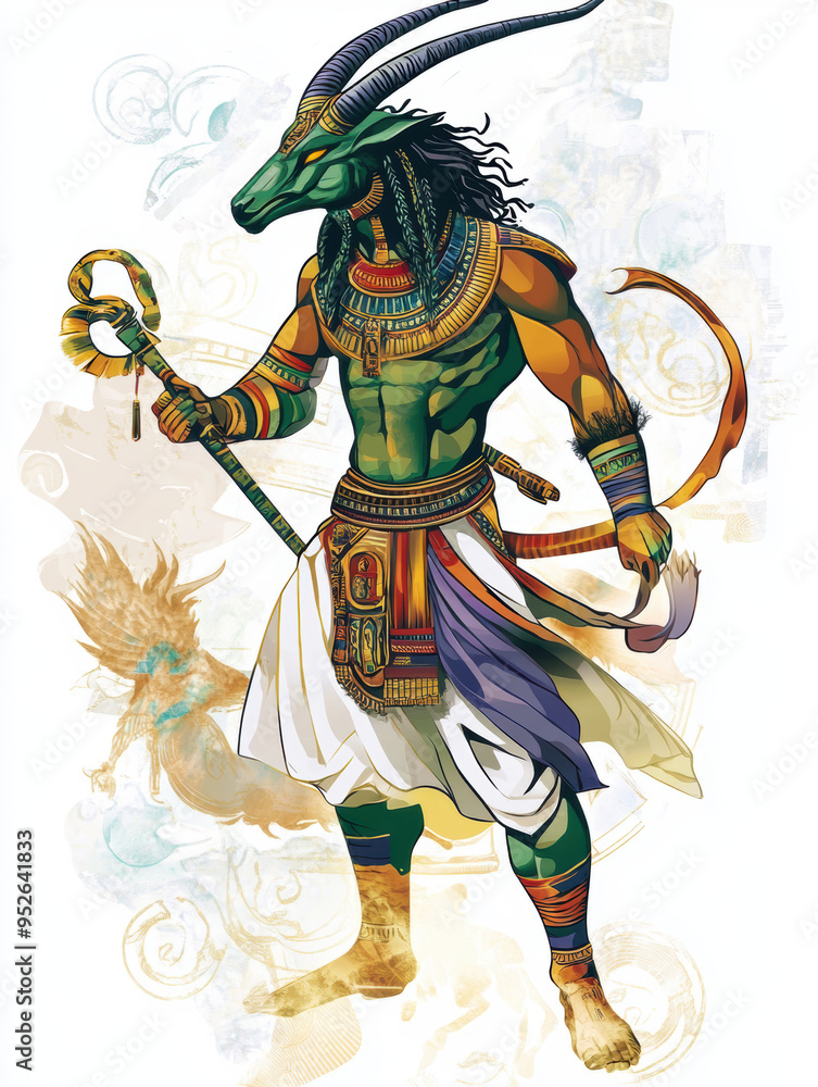 Tattoo Design of a Stylized Warrior with an Anubis Mask
Tattoo Design of a Stylized Warrior with an Anubis Mask