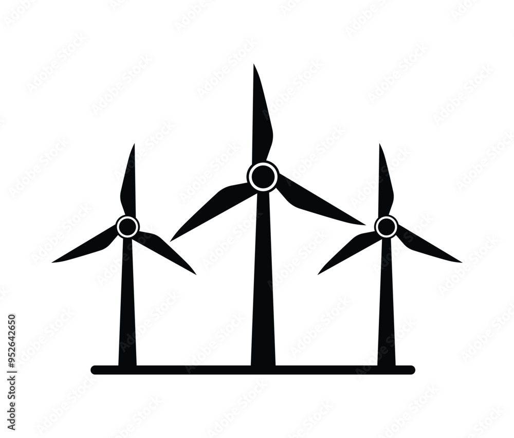 Wind Turbine Clip Art Vector Set, Unique Wind Turbine Isolated Outline, Black Color And White Background. Wind Turbine Clip Art Vector Set, Unique Wind Turbine Isolated Outline, Black Color And White Background.