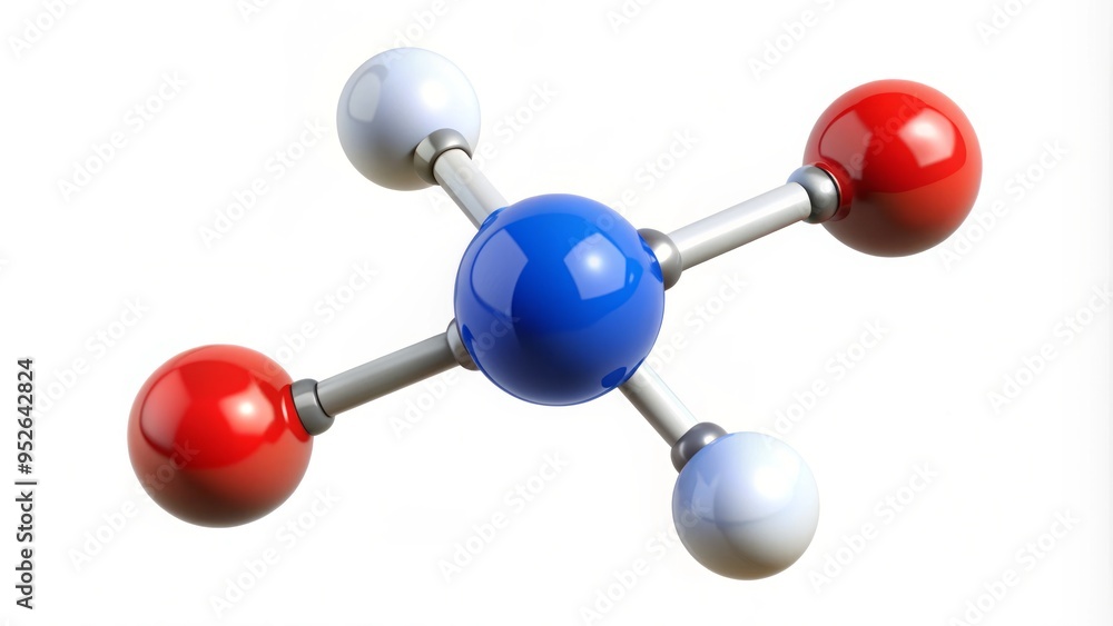A molecular model of ammonia (NH3) a colorless gas with a pungent A molecular model of ammonia (NH3) a colorless gas with a pungent