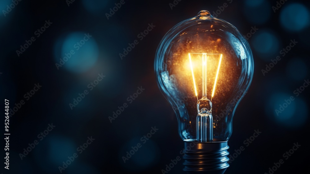 Close-up of a light bulb with glowing filament, symbolizing a new idea or innovative concept, set against a dark background for emphasis. Close-up of a light bulb with glowing filament, symbolizing a new idea or innovative concept, set against a dark background for emphasis.
