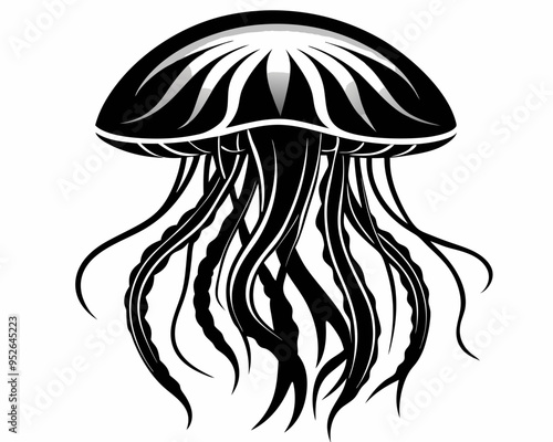 Jellyfish silhouette vector illustration photo