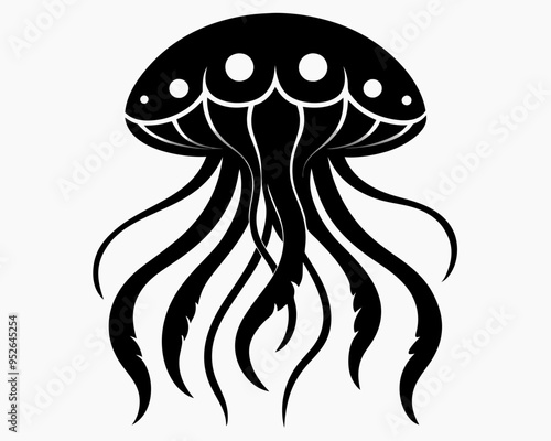 Jellyfish silhouette vector illustration photo