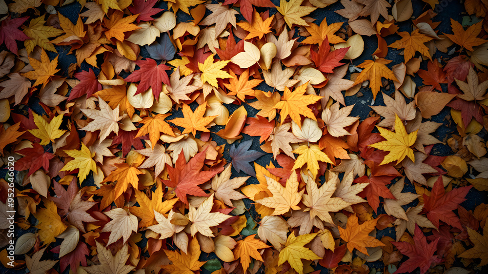 Colorful seasonal autumn pattern, Vibrant carpet of fallen forest leaves background group autumn orange red leaves . Nature wallpaper, peaceful autumn forest ground. Tranquil calming pattern. AI gen Colorful seasonal autumn pattern, Vibrant carpet of fallen forest leaves background group autumn orange red leaves . Nature wallpaper, peaceful autumn forest ground. Tranquil calming pattern. AI gen