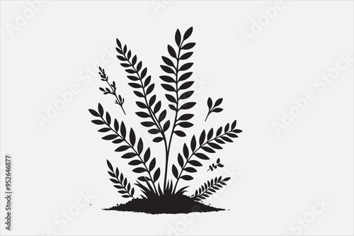 A Plant leaf  silhouette design. 