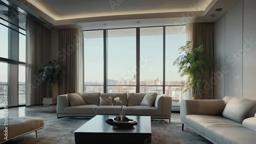 Wallpaper Mural Modern Luxury Living Room with City Views Torontodigital.ca