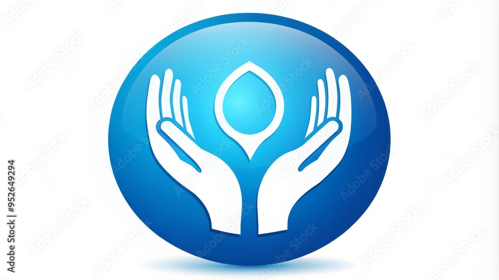 A stylized blue circle icon surrounded by a pair of hands, forming a harmonious and protective silhouette, symbolizing unity, comfort, and safety. A stylized blue circle icon surrounded by a pair of hands, forming a harmonious and protective silhouette, symbolizing unity, comfort, and safety.